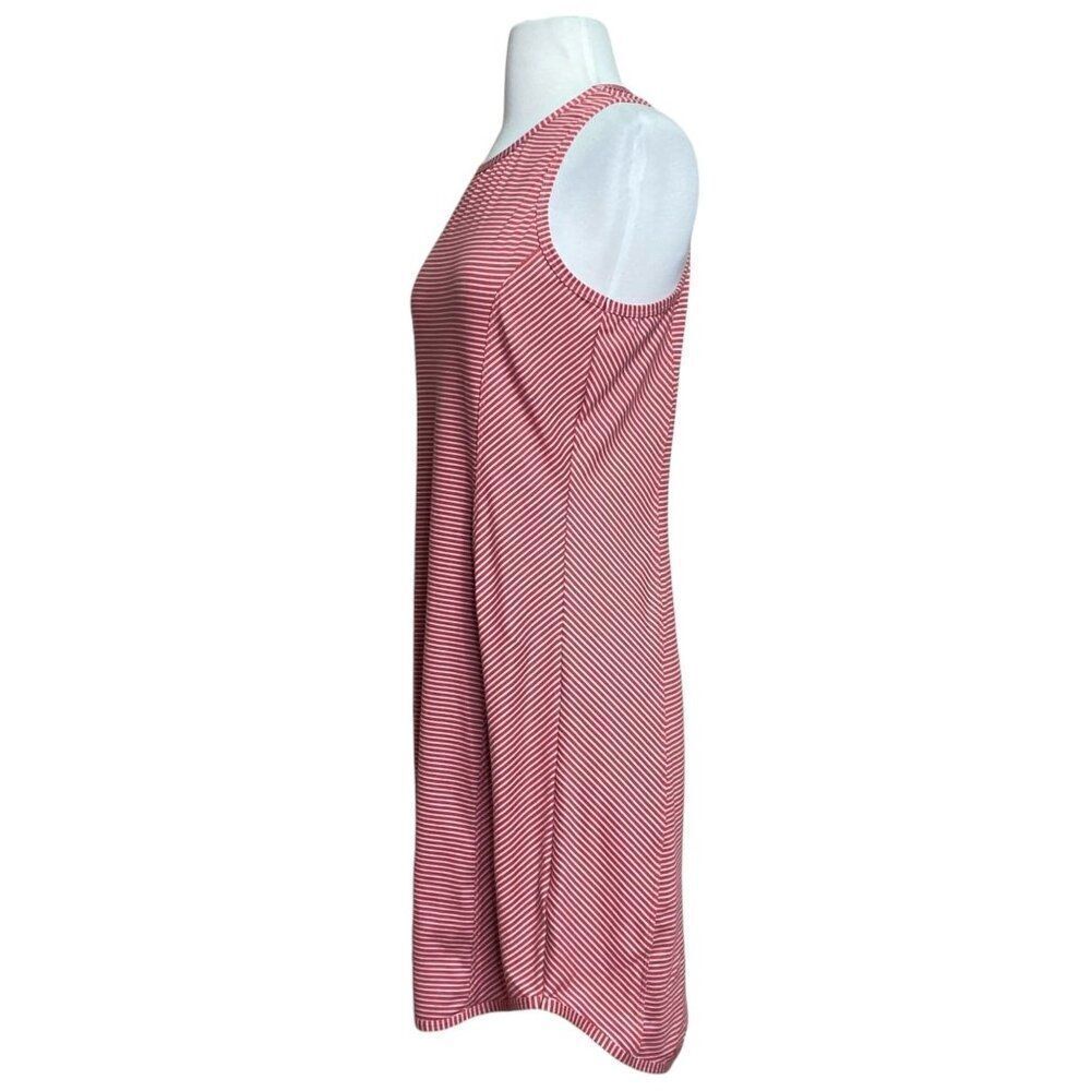 Title Nine Alpha Buttah Tank Dress Women's Medium Guava Red & Gray Striped - Picture 4 of 8